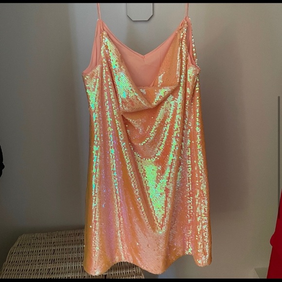 NBD Tessellate Mini Dress in Electric Peach - Picture 4 of 4